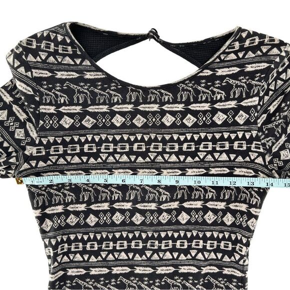 Billabong Bodycon Tribal Long Sleeve Cotton Mini Dress Large - Picture 7 of 10